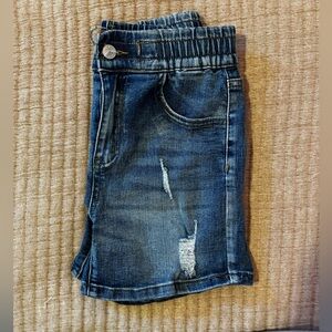 SHEIN Essnce High Waist Ripped Denim Shorts